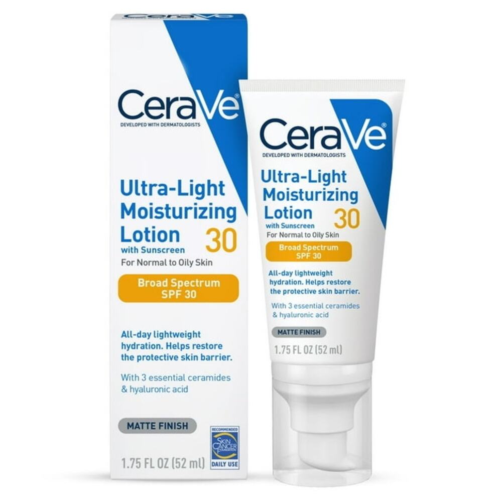 NEW Cerave Ultra Light Moisturizing Lotion SPF30 Matte Oil Control Ceramides